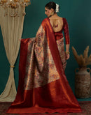 Beige Silk Woven Banarasi Saree