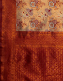 Beige Silk Woven Banarasi Saree