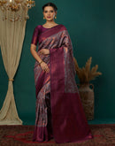 Lavender Silk Woven Banarasi Saree