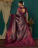 Lavender Silk Woven Banarasi Saree