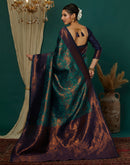 Turquoise Silk Woven Banarasi Saree