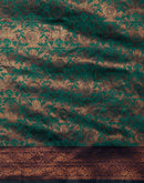 Turquoise Silk Woven Banarasi Saree
