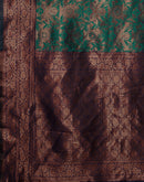 Turquoise Silk Woven Banarasi Saree