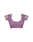 Lavender Cotton Blend Printed Saree