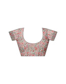 Beige Cotton Blend Printed Saree