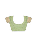 Green Cotton Weaving Ikkat Saree