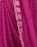 Rani Pink Georgette Printed Bandhani Saree