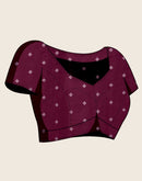 Wine Silk Woven Banarasi Saree