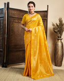 Yellow Silk Woven Banarasi Saree