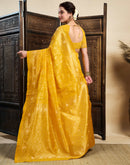 Yellow Silk Woven Banarasi Saree