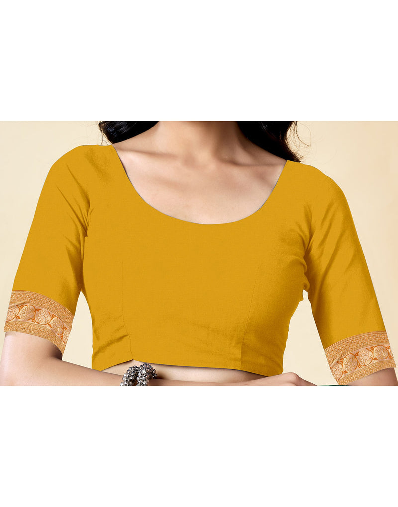 Yellow Silk Woven Banarasi Saree