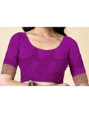 Wine Silk Woven Banarasi Saree