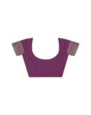 Wine Silk Woven Banarasi Saree