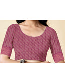 Wine Silk Woven Saree