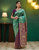 Wine Silk Woven Banarasi Saree