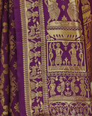 Wine Silk Woven Banarasi Saree
