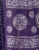 Purple Pure Cotton Printed Saree