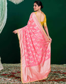 Baby Pink Silk Woven Banarasi Saree