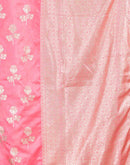 Baby Pink Silk Woven Banarasi Saree