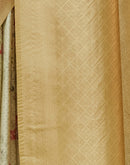 Beige Silk Printed Woven Saree