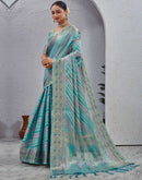 Turquoise Silk Woven Banarasi Saree
