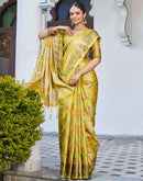 Yellow Silk Woven Banarasi Saree