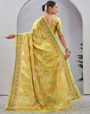Yellow Silk Woven Banarasi Saree