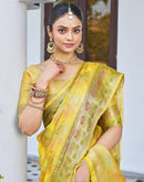 Yellow Silk Woven Banarasi Saree