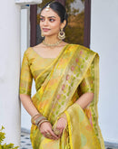Yellow Silk Woven Banarasi Saree