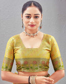 Yellow Silk Woven Banarasi Saree