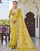 Yellow Silk Woven Banarasi Saree