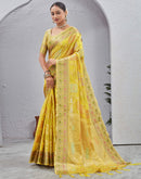 Yellow Silk Woven Banarasi Saree