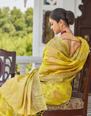 Yellow Silk Woven Banarasi Saree