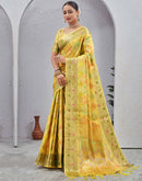 Yellow Silk Woven Banarasi Saree