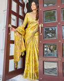 Yellow Silk Woven Banarasi Saree