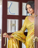 Yellow Silk Woven Banarasi Saree
