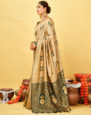 Beige Silk Woven Patola Saree