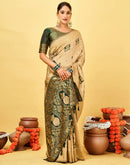 Beige Silk Woven Patola Saree