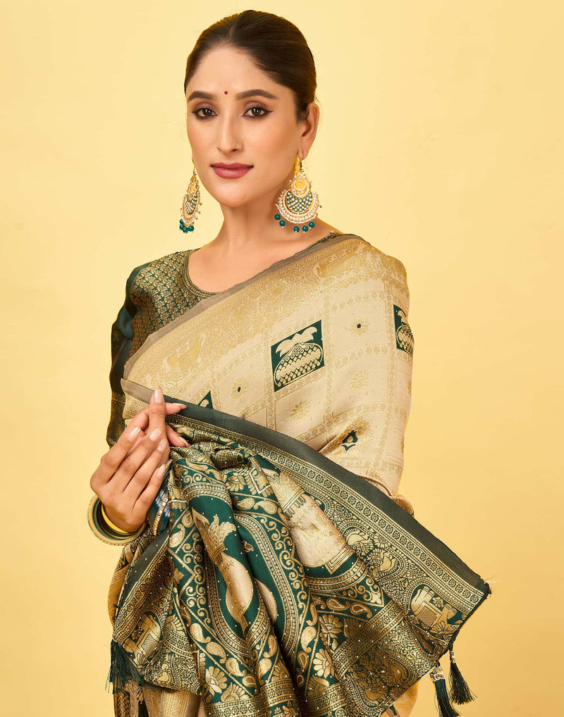 Beige Silk Woven Patola Saree