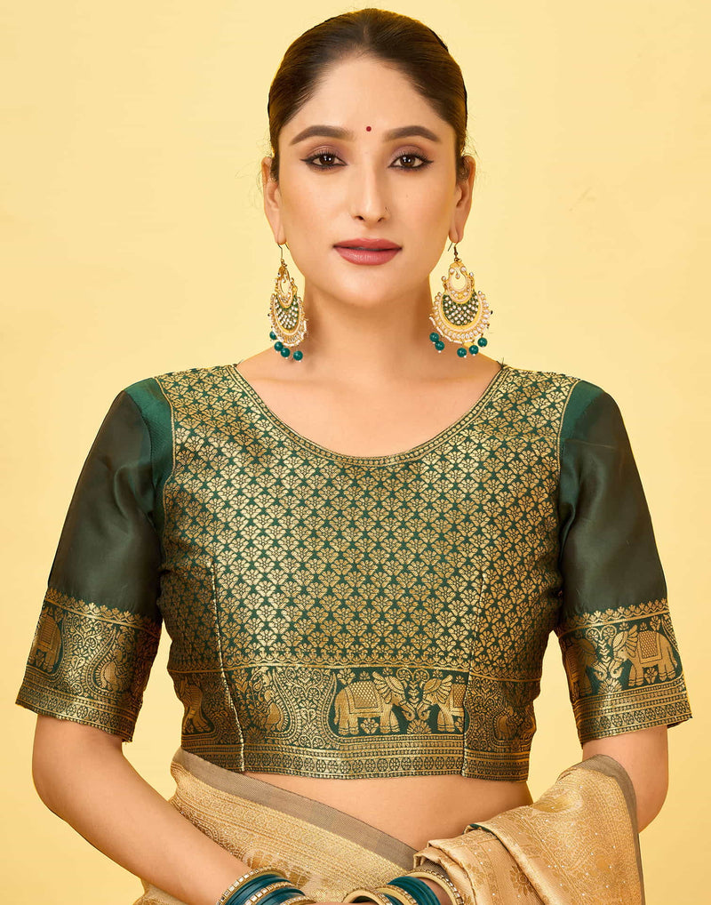 Beige Silk Woven Patola Saree