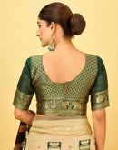 Beige Silk Woven Patola Saree