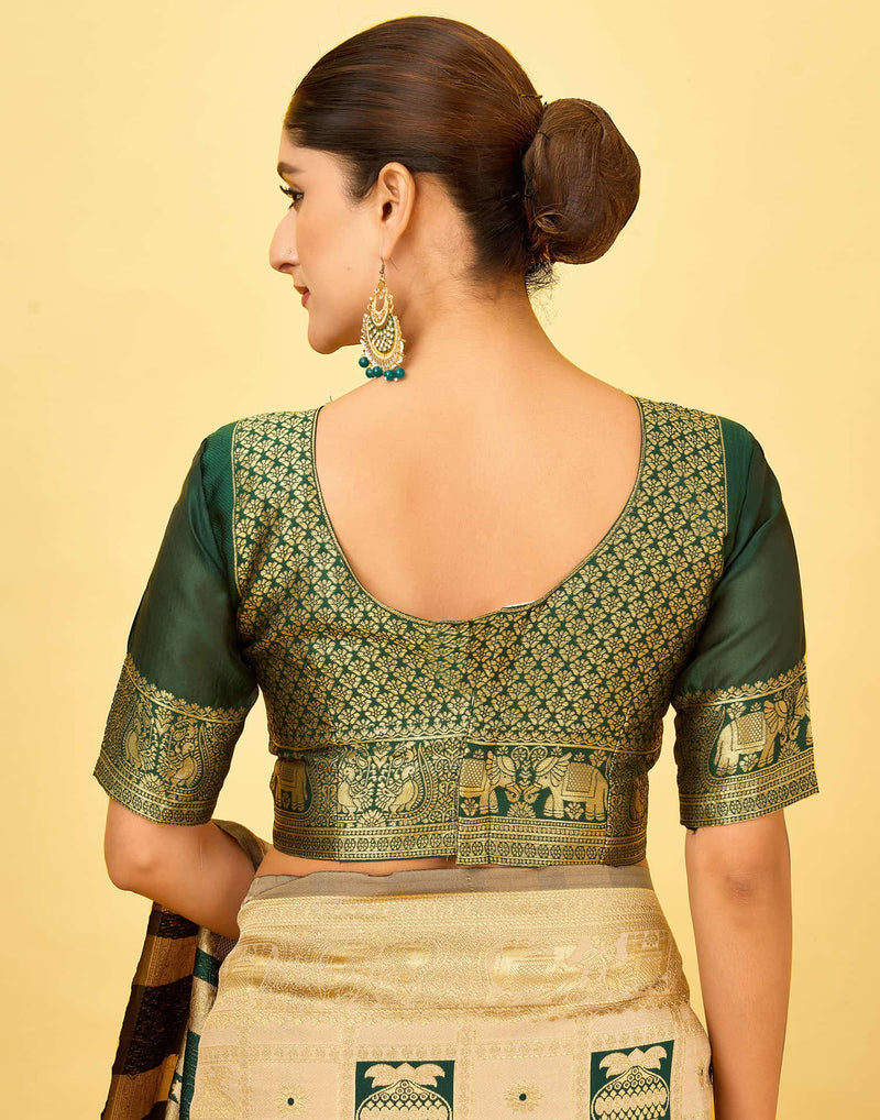 Beige Silk Woven Patola Saree