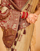 Beige Silk Woven Patola Saree