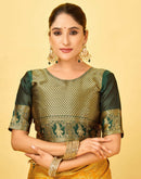 Yellow Silk Woven Baluchari Saree