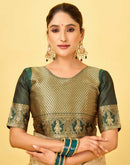 Beige Silk Woven Baluchari Saree