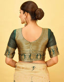 Beige Silk Woven Baluchari Saree