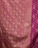 Wine Silk Woven Banarasi Saree