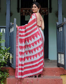 Grey Linen Printed Saree