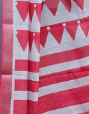 Grey Linen Printed Saree