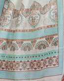 Cream Linen Printed Saree